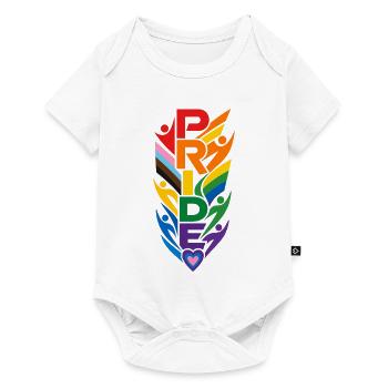 Pride Regenbogen T-Shirt CSD Parade Vielfalt - Baby Premium Kurzarmbody - Weiß - Vorne