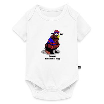 NAISSANCE D'UN BALLON DE RUGBY ! - Body à manches courtes Premium Bébé - blanc - Devant
