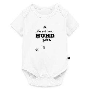Der mit dem Hund geht - Baby Premium Kurzarmbody - Weiß - Vorne