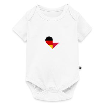 Deutschland + Polen Herz - Baby Premium Kurzarmbody - Weiß - Vorne