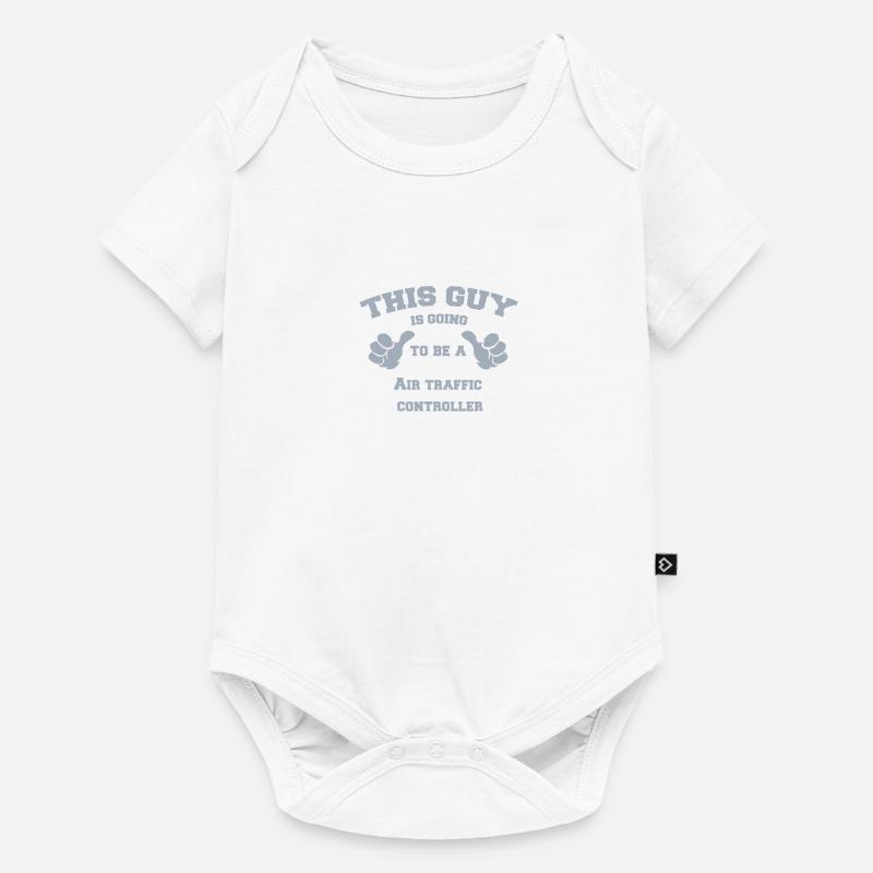 Dieser Typ wird ein Fluglotse sein - Baby Premium Kurzarmbody - Weiß