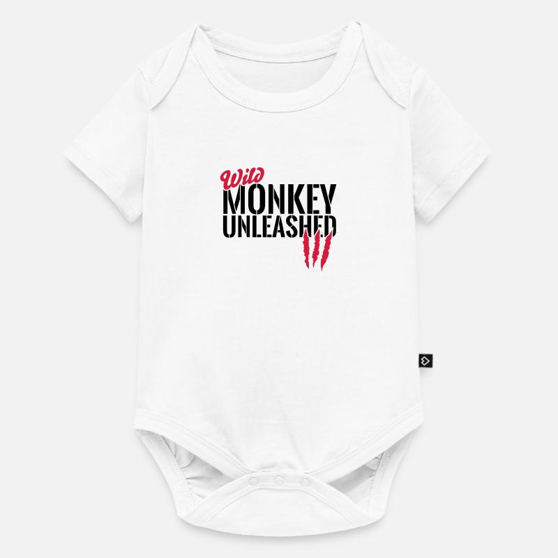 Wilder Affe entfesselt - Baby Premium Kurzarmbody - Weiß