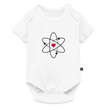 I Love Wissenschaft - Atom mit Herz - Baby Premium Kurzarmbody - Weiß - Vorne