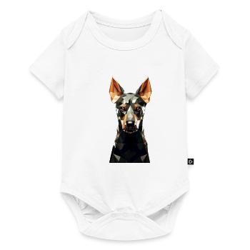 Geometric Dog Animation - Baby Premium short-sleeve bodysuit - white - Front
