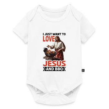 Je veux juste aimer Jésus et BBQ 6 - Body à manches courtes Premium Bébé - blanc - Devant
