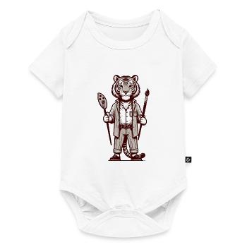 Cute Tiger Artist - Baby Premium short-sleeve bodysuit - white - Front