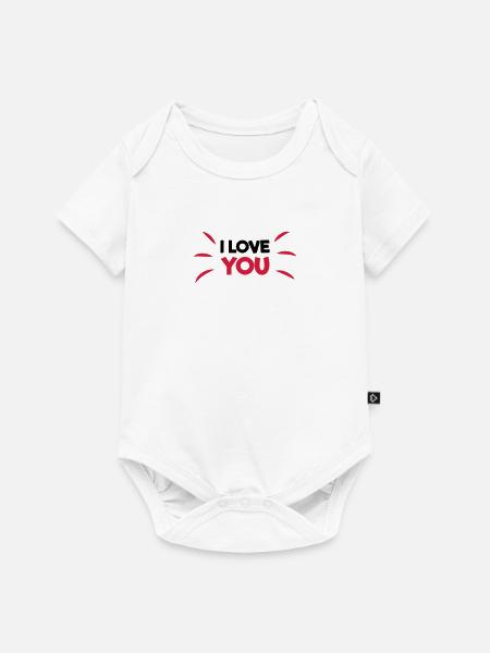 I love you - Baby Premium Kurzarmbody - Weiß