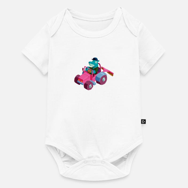 HippoTreck - Baby Premium Kurzarmbody - Weiß