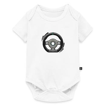 Dessin volant voiture de course voiture de sport - Body à manches courtes Premium Bébé - blanc - Devant