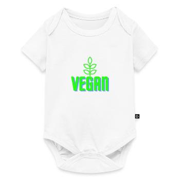 Vegan - Baby Premium Kurzarmbody - Weiß - Vorne