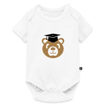 Docteur ours avec cadeau de mortier Thèse de doctorat - Body à manches courtes Premium Bébé - blanc - Devant