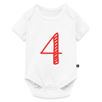 4 YEARS. 4th ANNIVERSARY. BIRTHDAY 4 YEARS . 4 - Baby Premium short-sleeve bodysuit - white - Front