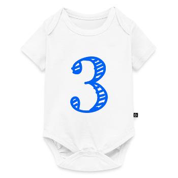 3 YEARS. 3rd ANNIVERSARY. BIRTHDAY 3 YEARS. 3 - Baby Premium short-sleeve bodysuit - white - Front