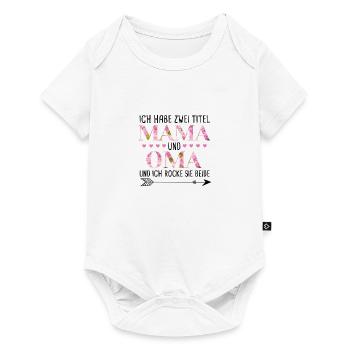 Ich habe 2 Titel Mama und Oma - Baby Premium Kurzarmbody - Weiß - Vorne