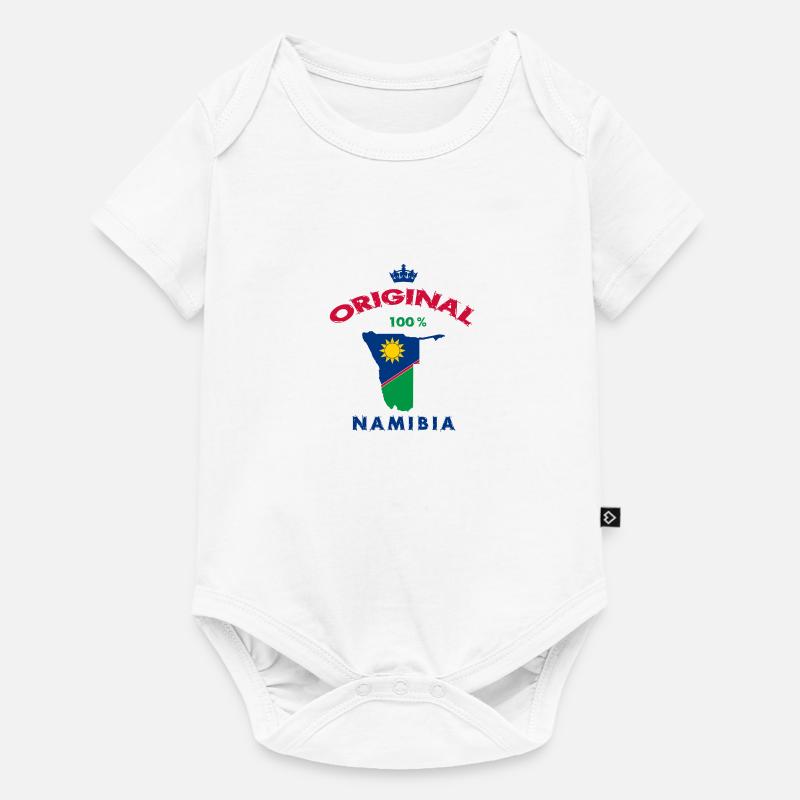 Namibia Original 100% Flaggen Design - Baby Premium Kurzarmbody - Weiß