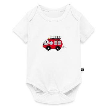 Feuerwehrauto - Baby Premium Kurzarmbody - Weiß - Vorne
