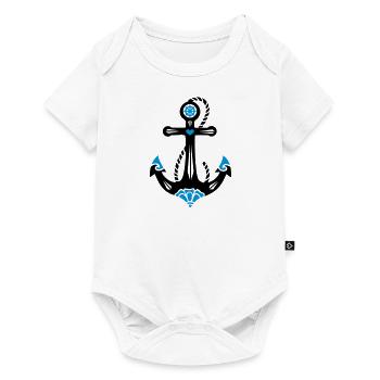 Ancre, 23 couleurs possibles, Style de tatouage, Maritim - Body à manches courtes Premium Bébé - blanc - Devant