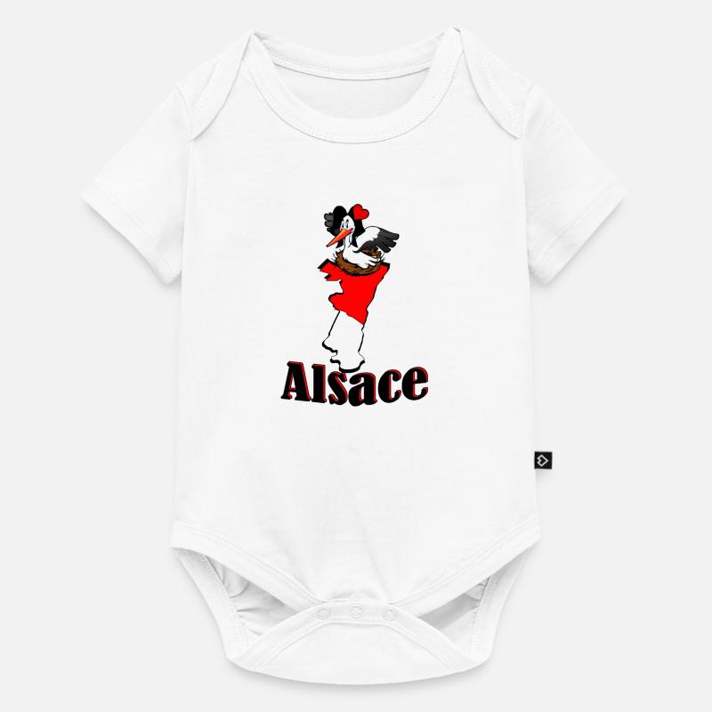 Cigogne région Alsace - Body à manches courtes Premium Bébé - blanc