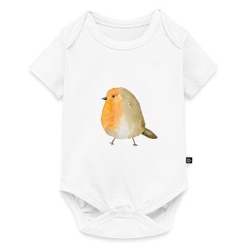 Rotkehlchen Aquarell - Baby Premium Kurzarmbody - Weiß - Vorne
