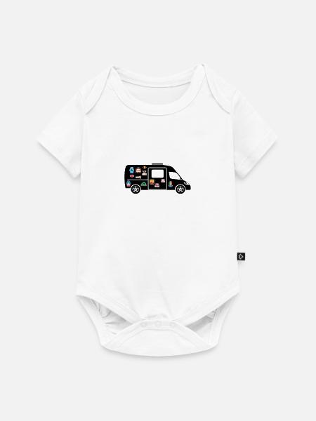 Van mit Aufklebern - Baby Premium Kurzarmbody - Weiß