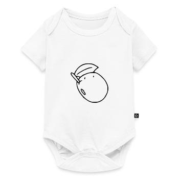 Prune Emoji fruit broder croquis noir - Body à manches courtes Premium Bébé - blanc - Devant