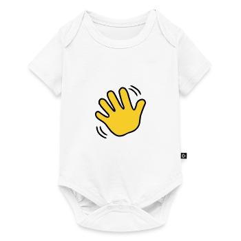 Emoji winken Skizze Farbe - Baby Premium Kurzarmbody - Weiß - Vorne