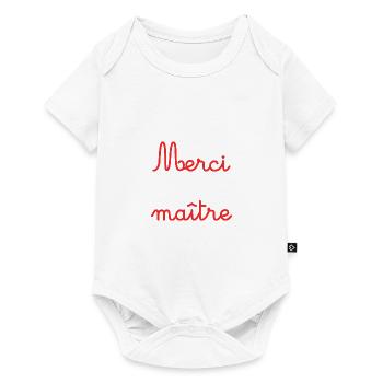 MERCI. ANNIVERSAIRE. NAISSANCE. RETRAITE. MERCI - Body à manches courtes Premium Bébé - blanc - Devant