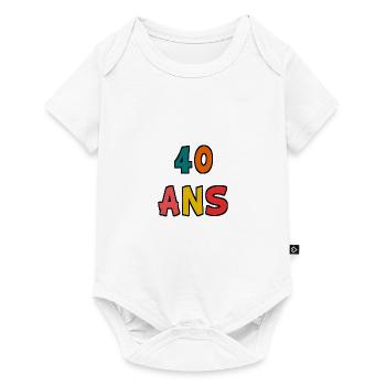 40 ANS. 40e ANNIVERSAIRE. ANNIVERSAIRE 40 ANS. 40 - Body à manches courtes Premium Bébé - blanc - Devant