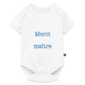 MERCI. ANNIVERSAIRE. NAISSANCE. RETRAITE. MERCI - Body à manches courtes Premium Bébé - blanc - Devant
