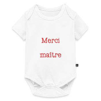 MERCI. ANNIVERSAIRE. NAISSANCE. RETRAITE. MERCI - Body à manches courtes Premium Bébé - blanc - Devant