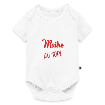 MAÎTRE. MAITRE. MERCI. MERCI MAÎTRE - Body à manches courtes Premium Bébé - blanc - Devant