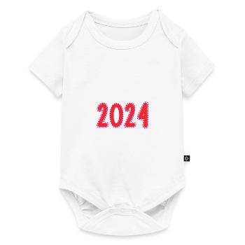 2024. ANNEE. BONNE ANNEE. SAINT SYLVESTRE - Body à manches courtes Premium Bébé - blanc - Devant