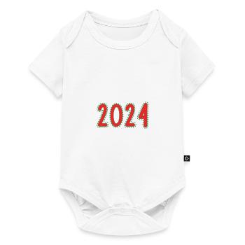 2024. ANNEE. BONNE ANNEE. SAINT SYLVESTRE - Body à manches courtes Premium Bébé - blanc - Devant