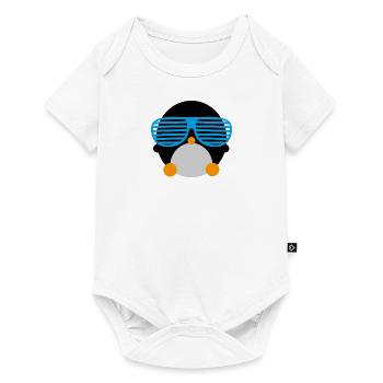 penguin with glasses - Baby Premium short-sleeve bodysuit - white - Front