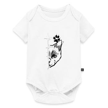 Cat Love Heartbeat Paw Print Animal Welfare - Baby Premium short-sleeve bodysuit - white - Front