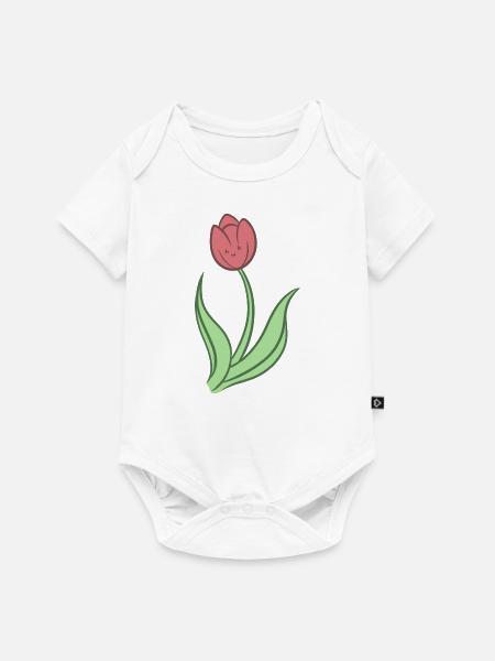 Süße Tulpe - Baby Premium Kurzarmbody - Weiß