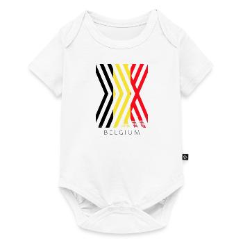 Belgium Flag Vintage Belgian Flag Distressed Look - Baby Premium short-sleeve bodysuit - white - Front