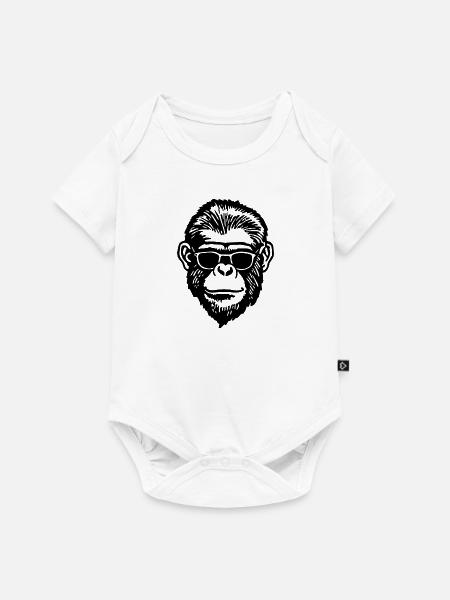 Affe Affen Affengesicht - Baby Premium Kurzarmbody - Weiß