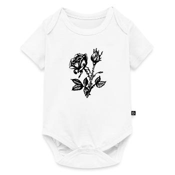 Fleur de rose - Body à manches courtes Premium Bébé - blanc - Devant