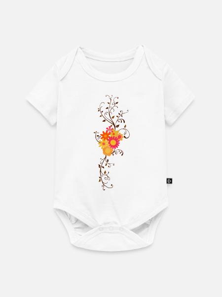 Bohemien Blumen Style - Baby Premium Kurzarmbody - Weiß