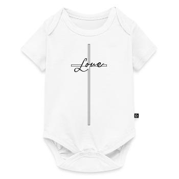 Simple Jesus Cross Love Amour minimaliste - Body à manches courtes Premium Bébé - blanc - Devant