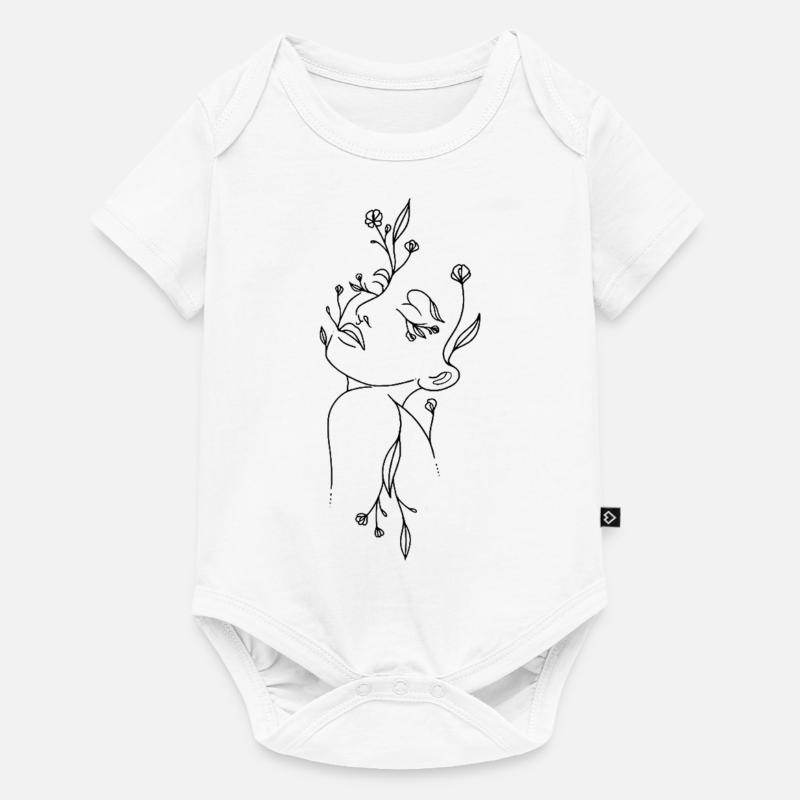 art abstrait, visage de fleurs - Body à manches courtes Premium Bébé - blanc