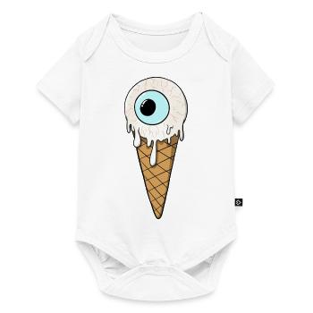 Crème pour les yeux | Crème glacée | Crème glacée | Glace avec un œil - Body à manches courtes Premium Bébé - blanc - Devant