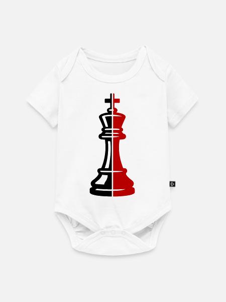 Schach König Figur - Baby Premium Kurzarmbody - Weiß
