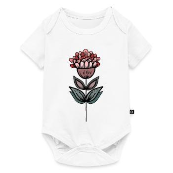 Handgezeichnete Blütenoase - Baby Premium short-sleeve bodysuit - white - Front