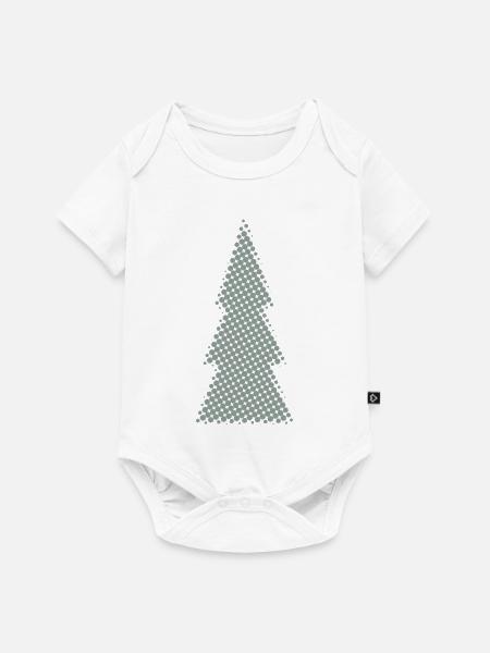 Weihnachtsbaum Pixeldesign tanne - Baby Premium Kurzarmbody - Weiß