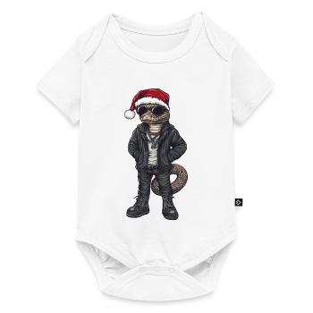 Cobra-serpent Hiver de Noël - Body à manches courtes Premium Bébé - blanc - Devant