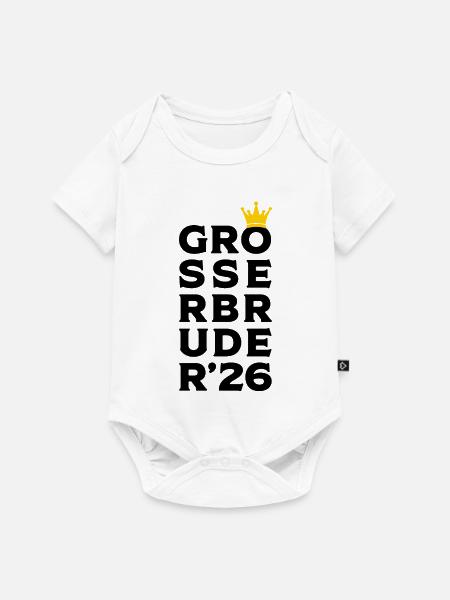 Großer Bruder 2026 Krone Schwangerschaft Baby - Baby Premium Kurzarmbody - Weiß