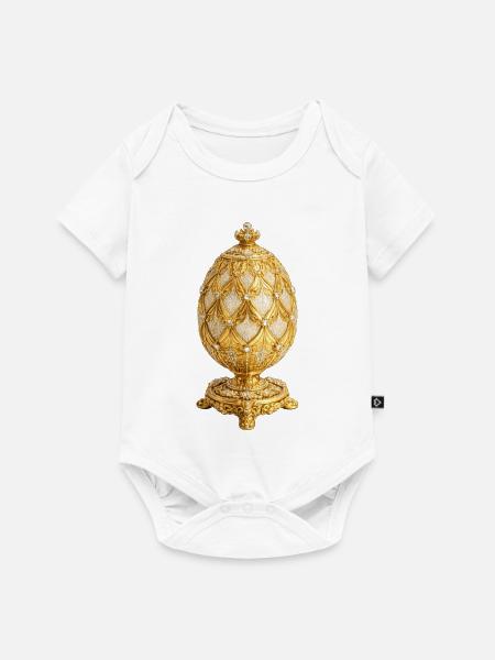 Goldene Fabergé-Eierkunst - Baby Premium Kurzarmbody - Weiß