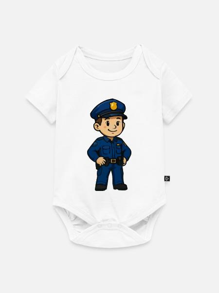 Cartoon Polizei - Baby Premium Kurzarmbody - Weiß